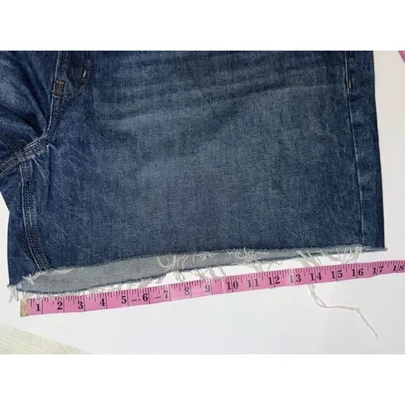 Old Navy High Rise Slouchy Blue Jean Shorts Cut Off Denim 5" Non Stretch 28 Plus - Picture 10 of 13